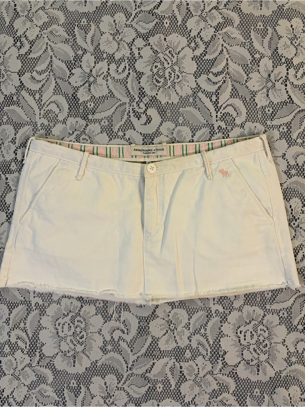 Abercrombie & Fitch Low Rise Ultra-Mini Frayed Hem Skirt
